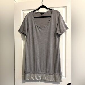 Banana Republic Gray Short Sleeve Dress with Silver sequin Trim